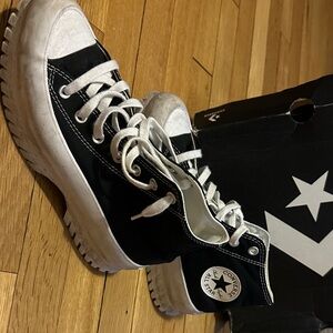Converse Black and White Platform Sneakers